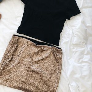 ASOS Matte Gold Sequin Mini Skirt 💫